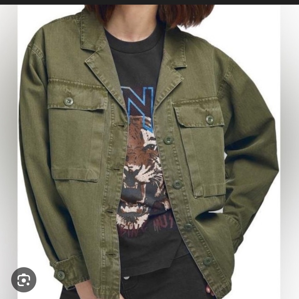 Anine Bing Olive Green Military Jacket